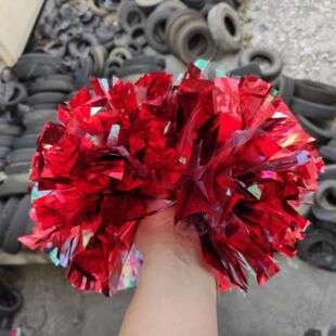 炫彩手花钢丝柄双头比赛啦啦队啦啦操花球课间操舞蹈手花道具