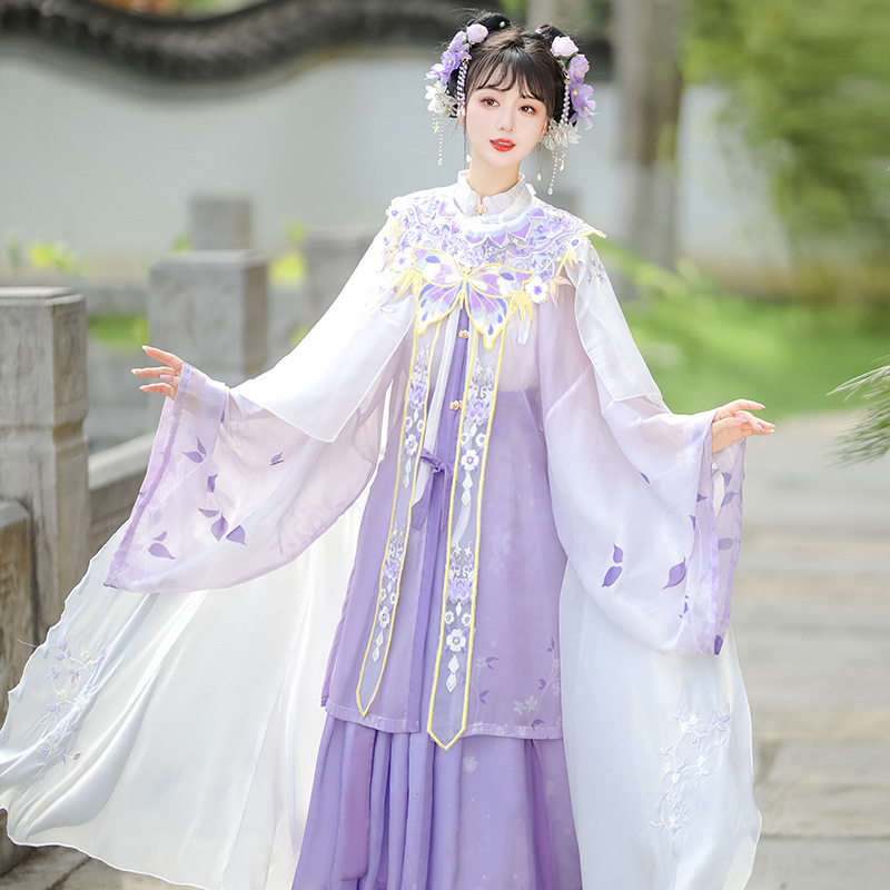 新款明制汉服女夏古装立领云肩