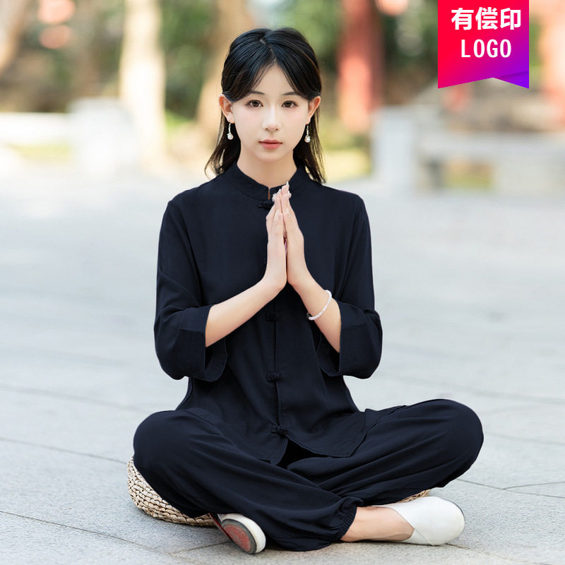 新款新中式太极服两件套晨练瑜伽