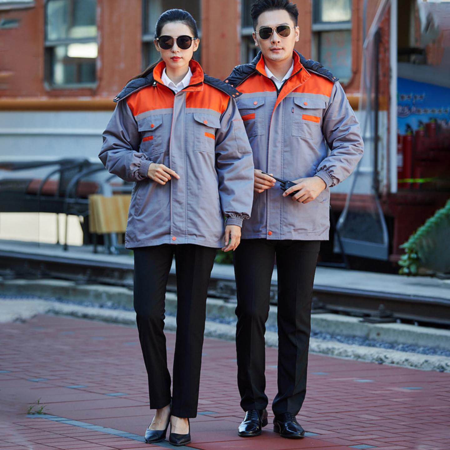 新款冬季工作服棉服加厚加绒防寒