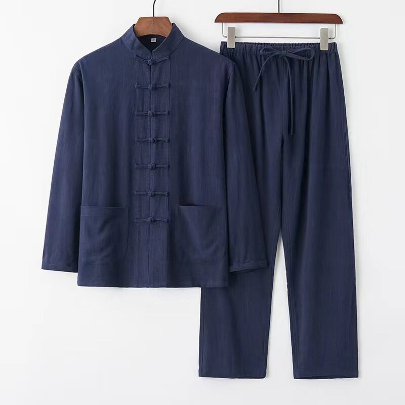 中男装复古宽松汉服太极上衣禅服