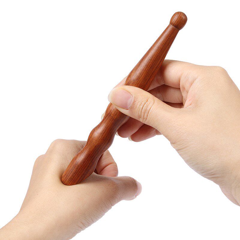 速发檀木面部按摩点穴刮痧棒精华神霜疗脸足揉面器点穴笔实木木棒