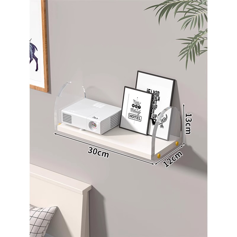 速发置上置物架墙壁一字板挂墙免漆物墙面壁挂书架实木隔板悬空墙