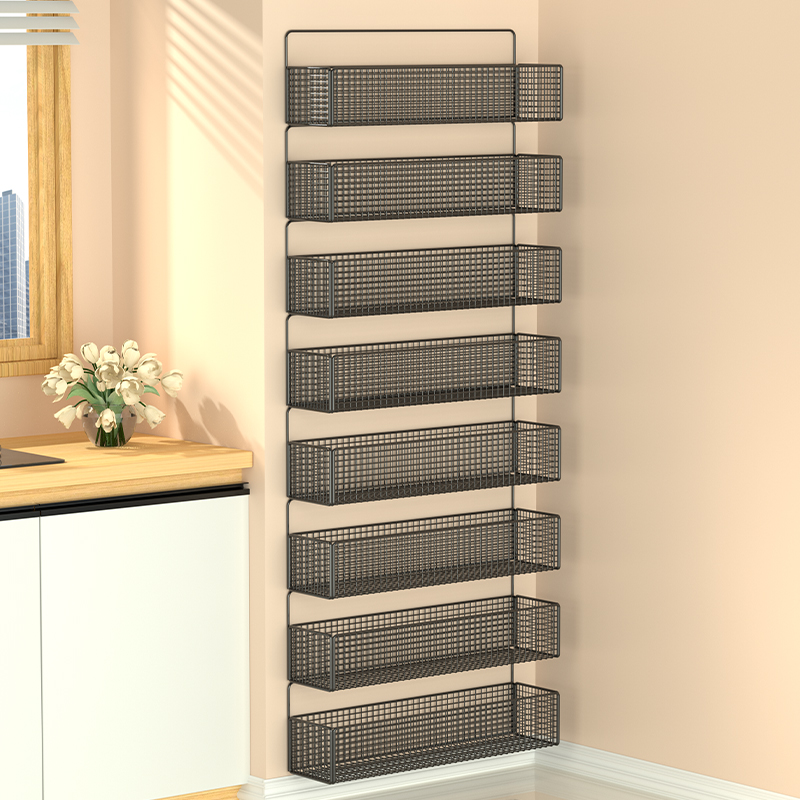 速发房厨墙上置物架壁打孔整体橱柜卧室门后极窄免挂夹缝收纳层架