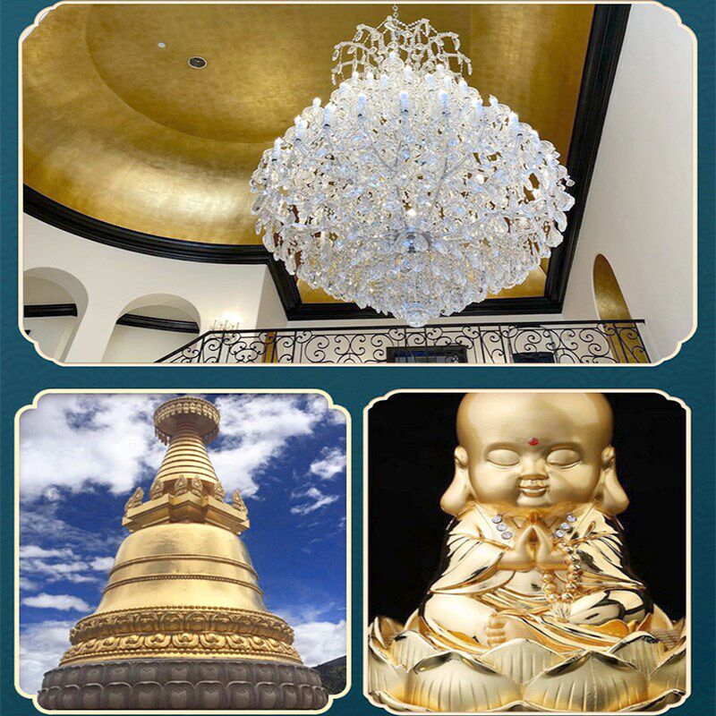 速发金箔纸浓缩保护油铜铝箔烧箔仿金箔板婚庆贴金工程