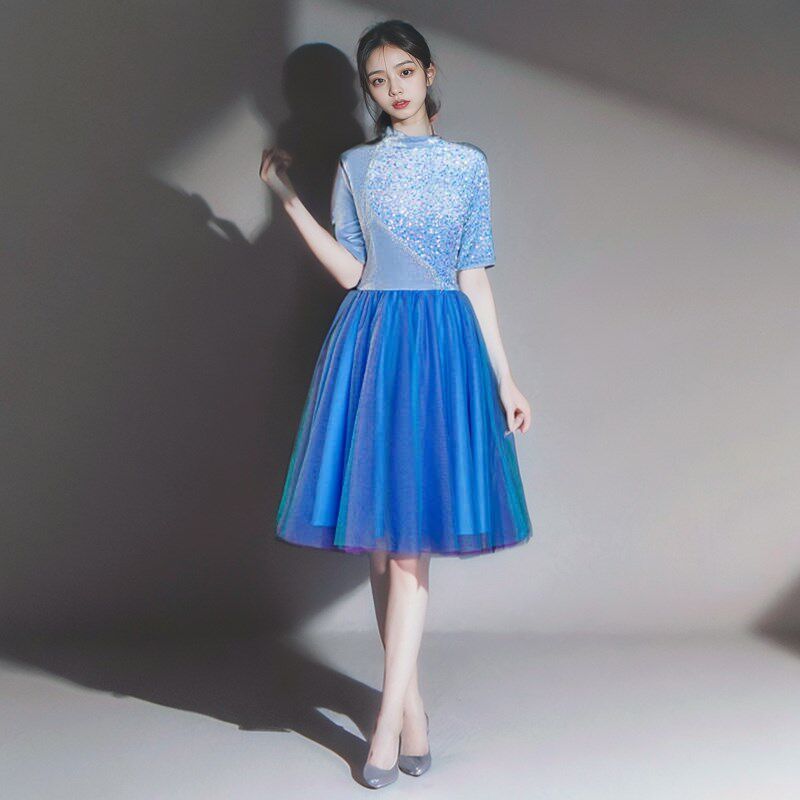 速发现代舞蹈演出服开场舞蓬蓬连衣裙大合唱服装朗诵青春时尚表演