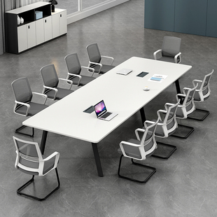 速发办公家档简约会组桌会议室长桌高具时尚 洽谈接待桌椅议合