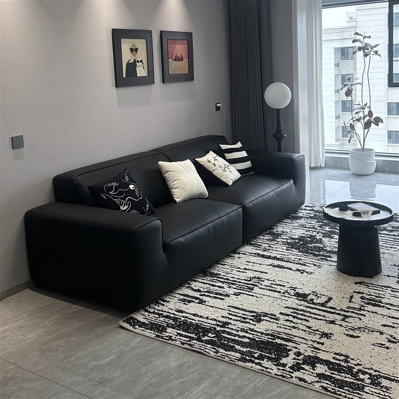 速发真皮大黑牛沙发客厅高端2026新款现代简约小户型一字型直排皮