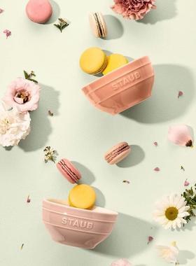 法国Staub马卡龙彩色陶瓷碗6件套盘表勺子面碗烤盘烤储罐