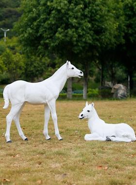 玻璃纤维模拟马雕塑大型落地式摆件公园、庭院、商场、陈列园、景