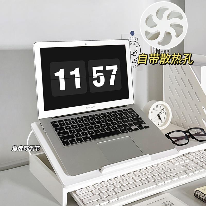 笔记型电脑桌面增高架可调节收纳层架学生宿舍办公桌散热支架置物