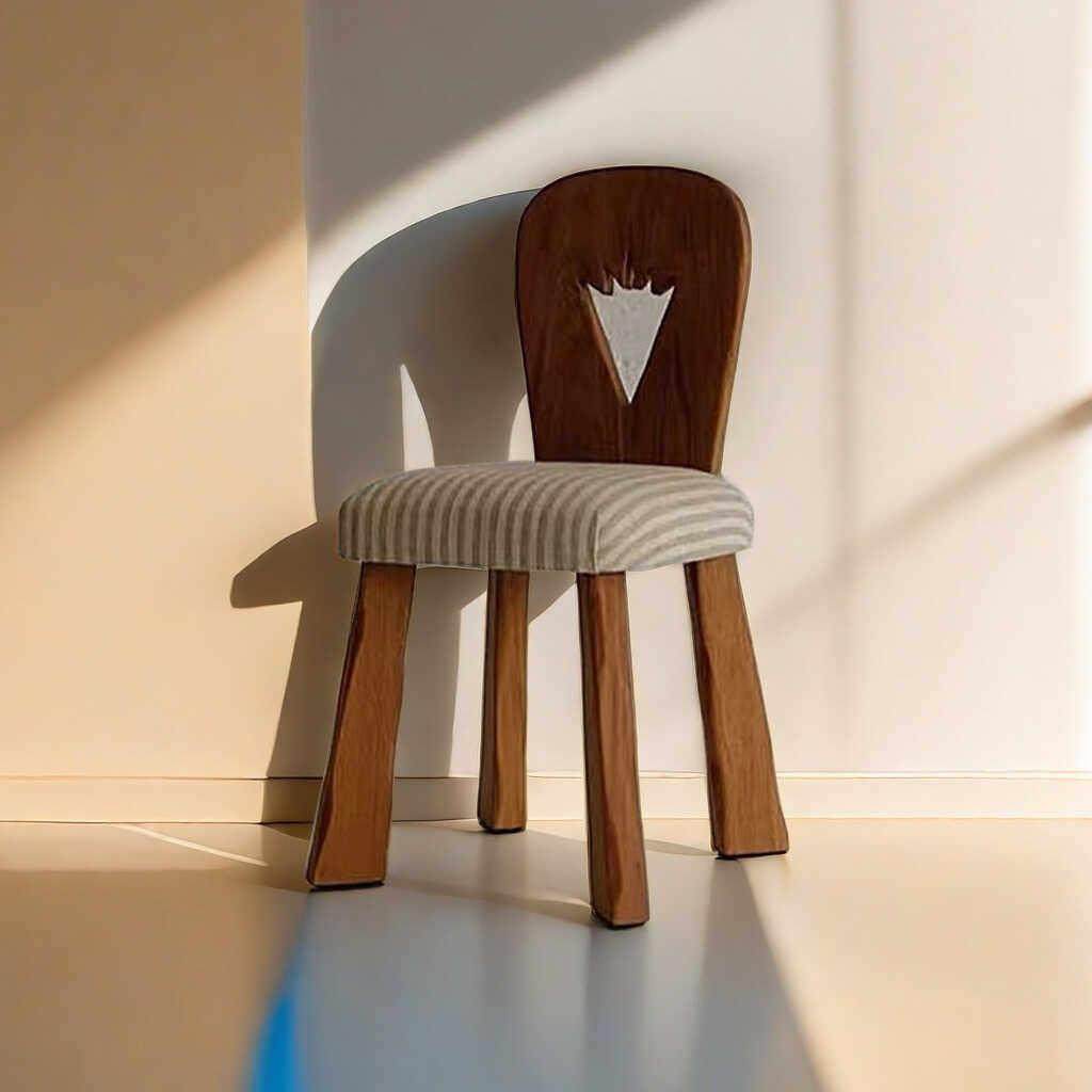 OMEAN中古设计师椅北欧家用创意化妆椅复古简约实木软包靠背餐椅,住宅家具,餐椅,淘宝优惠券,粉丝福利购,淘宝优惠卷