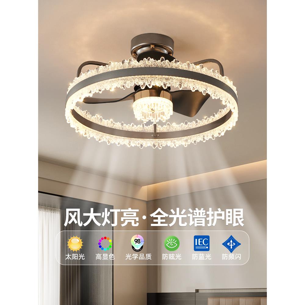 2025新款北欧卧室风扇灯吸顶轻奢高级感静音餐厅吊扇灯客厅大尺寸