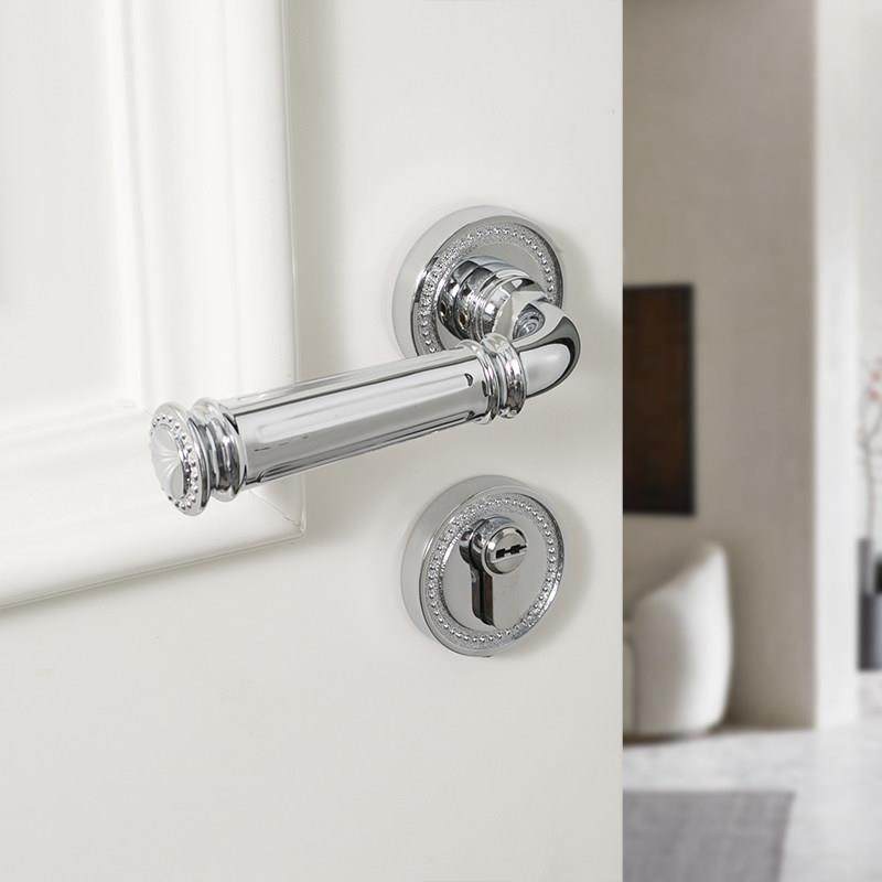 INDOORS法式中古银色卧室房间门锁轻奢静音家用锁具房门把手,基础建材,机械门锁,淘宝优惠券,粉丝福利购,淘宝优惠卷