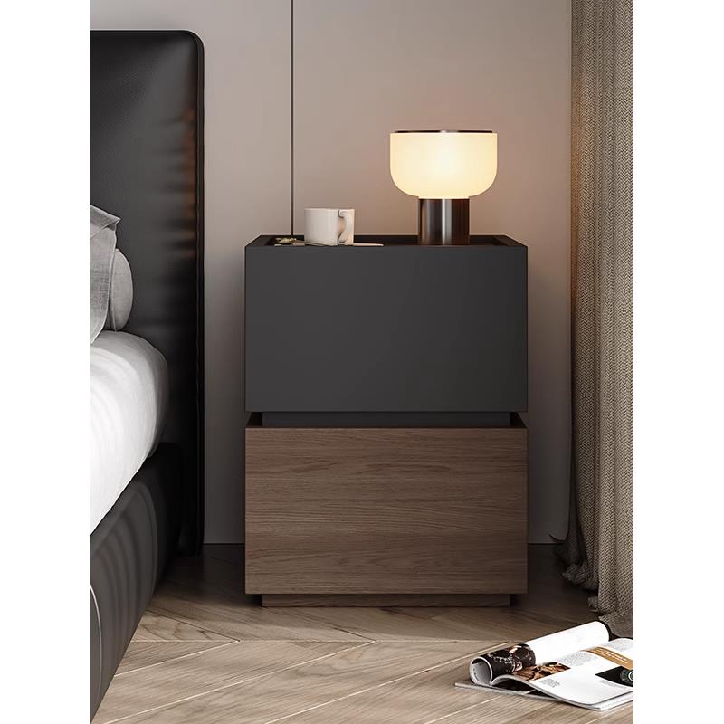 极窄床头柜实木家用卧室小户型迷你床边柜意式小型网红30cm小柜子