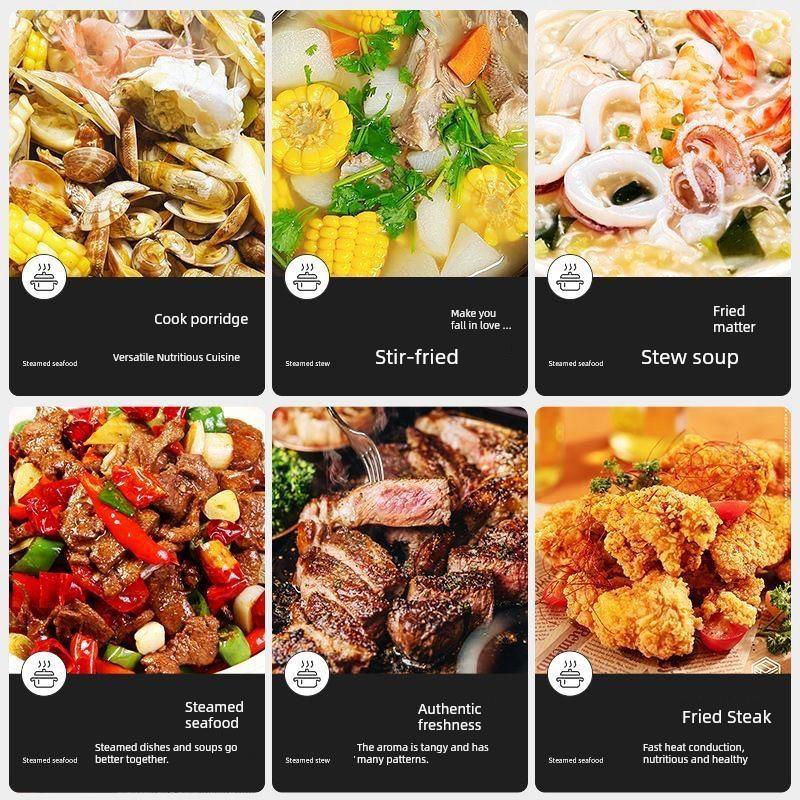 苏宁电器铸铁电炒锅家用多功能电热锅无涂层电锅炒菜锅一体电火锅