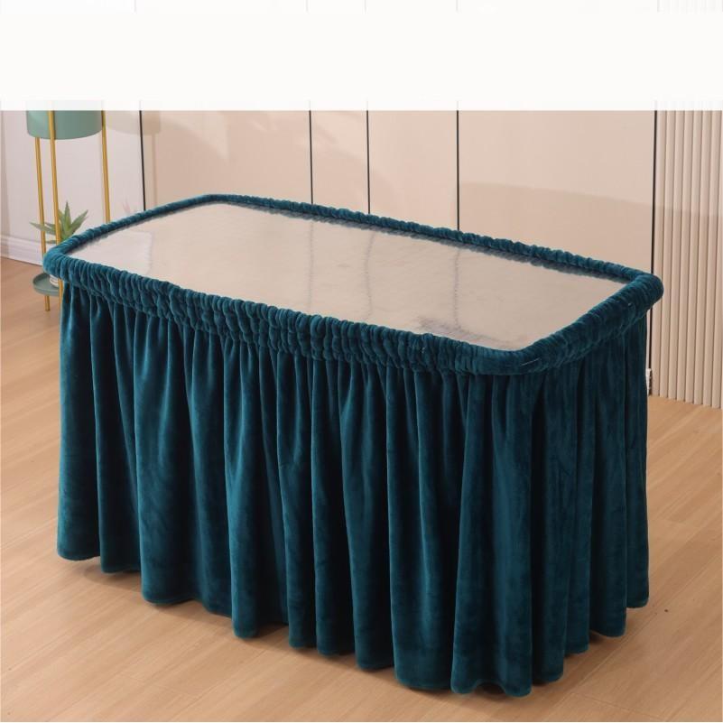 烤火布长方形罩冬季茶几取暖罩电暖炉罩套双面绒通用尺寸烤火桌罩