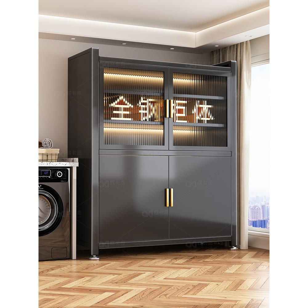 钢制厨房置物架落地多层餐边柜橱柜家用烤箱碗柜餐厅微波炉收纳架