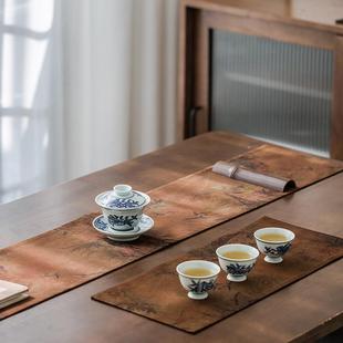 慢蓝香云纱茶垫经典国风新中国风禅宗经典双面干茶具壶垫