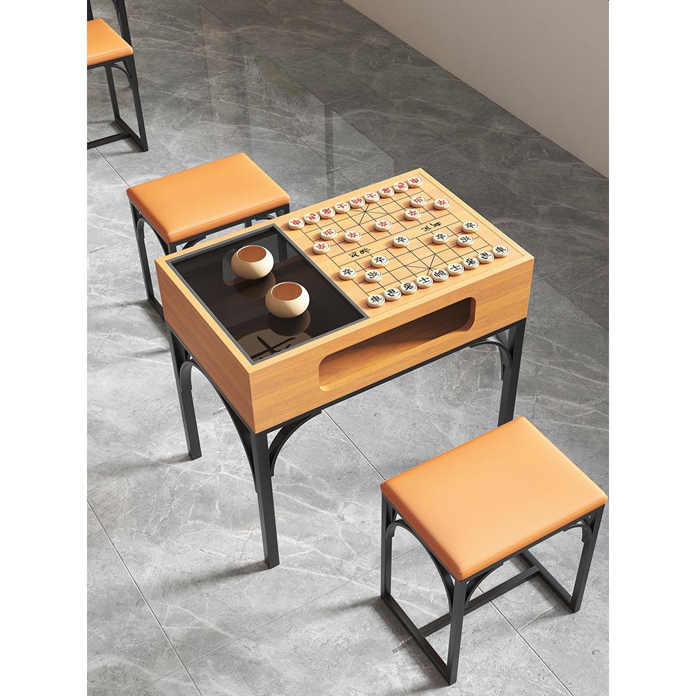 中国象棋桌简约中式围棋桌椅多功能组合培训棋社棋牌桌子实木定制