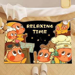 卡通可爱星星人矽藻泥地垫浴室吸水地垫卧室厕所化妆室门口脚垫子