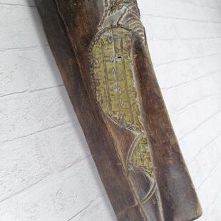 饰纯手工艺品复古人物神像背景墙壁挂件 南非洲木雕面具金属铜片装