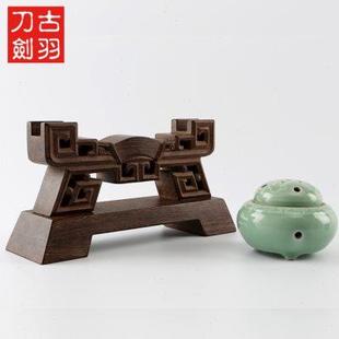 饰刀剑架托 龙泉古羽鸡翅木实木博古刀剑架文玩展示架长短镇宅装