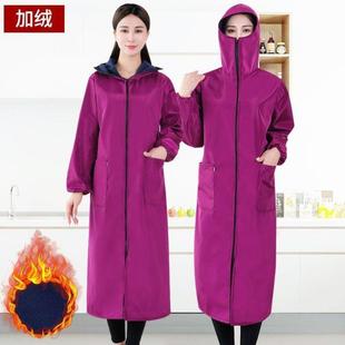 男女带帽罩衣大人纯色长袖 口罩特长款 围裙厨房防水大褂到膝工作服