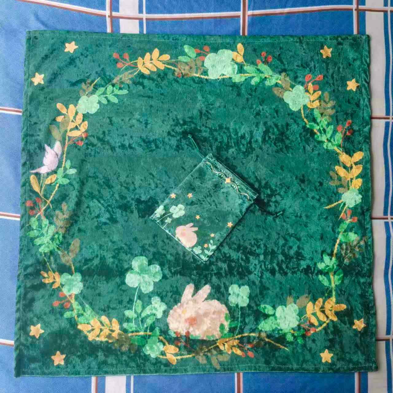 塔罗牌桌布原创设计 tarot韦特冰花绒星座骰子可用送收纳袋