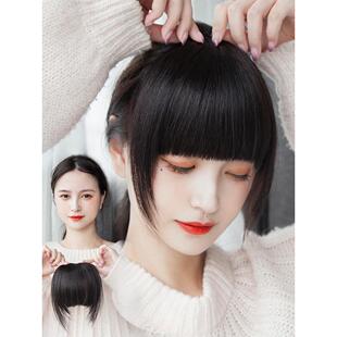真发加厚齐刘海前额假发片女头顶平刘海蓬松漫画假刘海鬓角假头帘