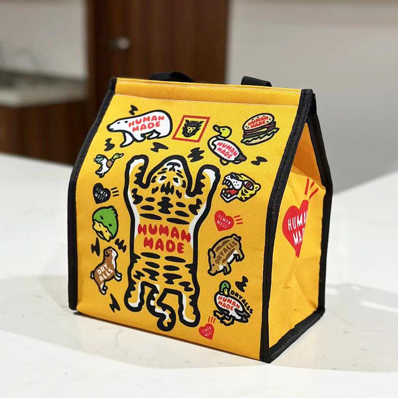 HUMAN MADE新款潮牌牛津布手提保温铝箔日式便当包女学生上班族