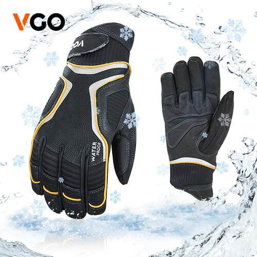 VGO男士滑雪运动户外手套加厚保暖透气防水防滑耐磨羊皮GA7659