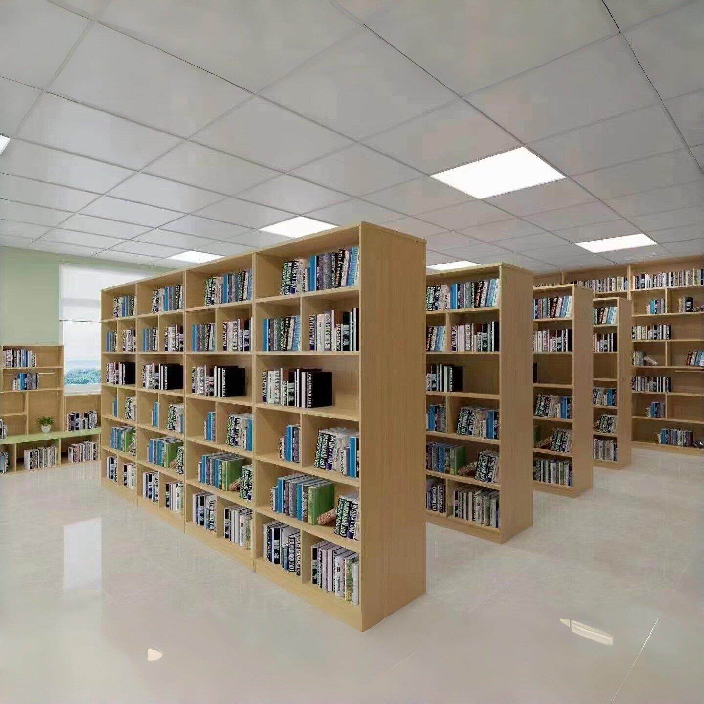 图书馆书柜定制简约多层书架双面格子柜文件储物柜档案柜书柜书架