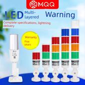 三色报警指示灯LED多色多层24v机床设备数控声光一体蜂鸣器警示灯