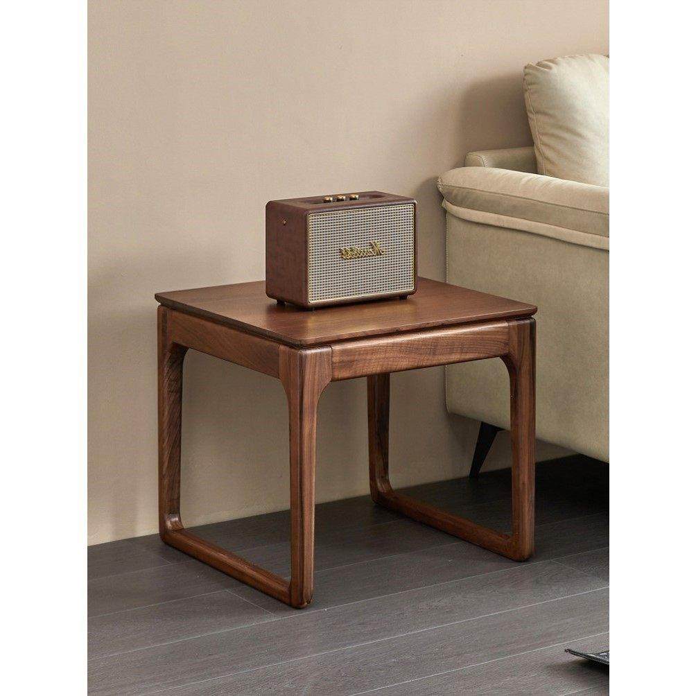 北美黑胡桃木实木茶几沙发边几角几方形小茶桌飘窗炕几榻榻米茶台