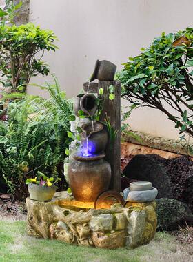 室外流水喷泉花园庭院室外鱼塘景观庭院入口阳台景观创意水景摆件