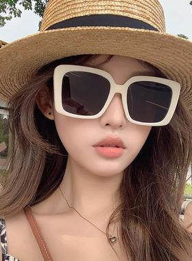 白色大方框太阳眼镜女遮阳欧美大脸显瘦开 车抗UV偏光太阳镜网红
