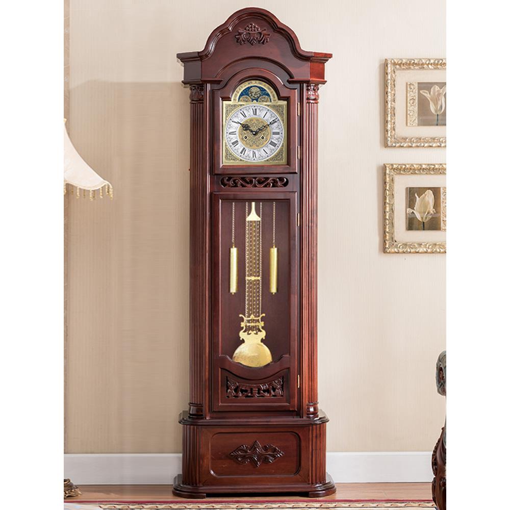 机械大摆钟欧式座钟立式中式钟表北美落地钟实木客厅大气古典立钟