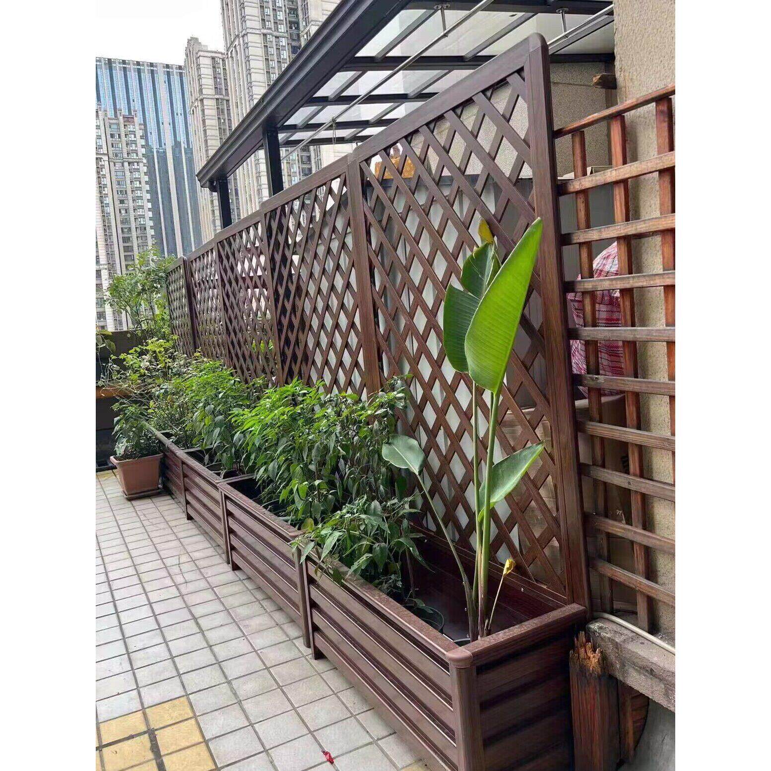 网格爬藤种植箱铝合金花箱户外广场街道庭院花坛组合隔断护栏市政