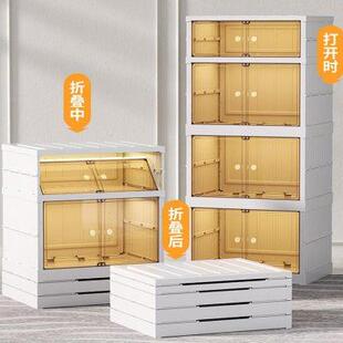 厨房收纳架可折叠加厚锅碗筷储物柜塑料多功能微波炉收纳柜 免安装