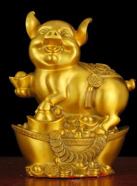 铜猪摆件吉祥物元宝发财猪西北缺角补角富足常乐工艺品礼物