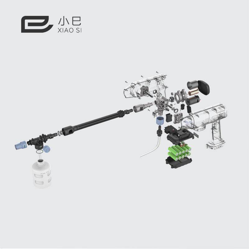 无线锂电洗车机高压清洗机配件洗车工具零配件电池包水管5合1枪头