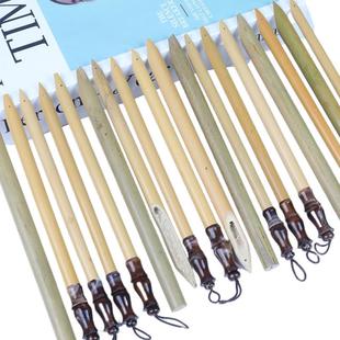 厂家手工竹笔蘸水笔藏文书法竹子蘸墨笔左斜右斜平头dip pen