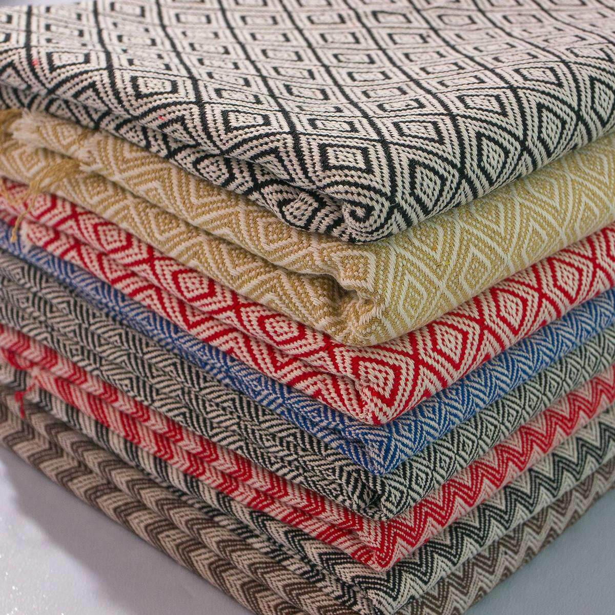 加厚亚麻布料面料桌布棉麻布料色织条纹格子菱形沙发套窗帘装饰