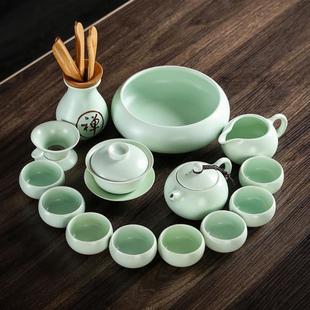 功夫客厅简约家用茶办公室陶瓷会客壶杯泡小茶道 轻奢白瓷茶具套装