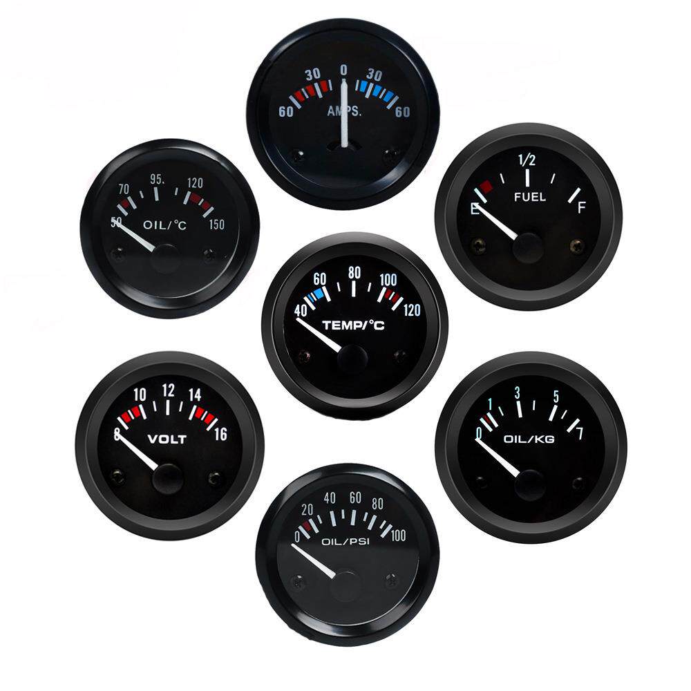 跨境热销汽车改装仪表 电压 水温 油温 油压 油量油位 电流表