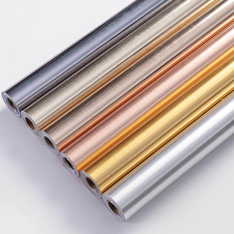 自粘贴纸金属贴膜银色金色拉丝防水防潮冰箱电梯门橱柜翻新改色膜