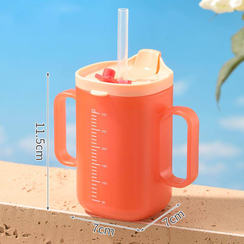 禾果婴儿童牛奶杯带刻度家用宝宝带吸管杯喝奶学喝水防摔学饮杯子