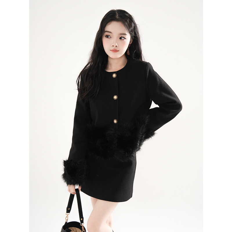 小香风毛呢法式套装裙高级感小洋装秋冬气质名媛韩剧职业两件套女