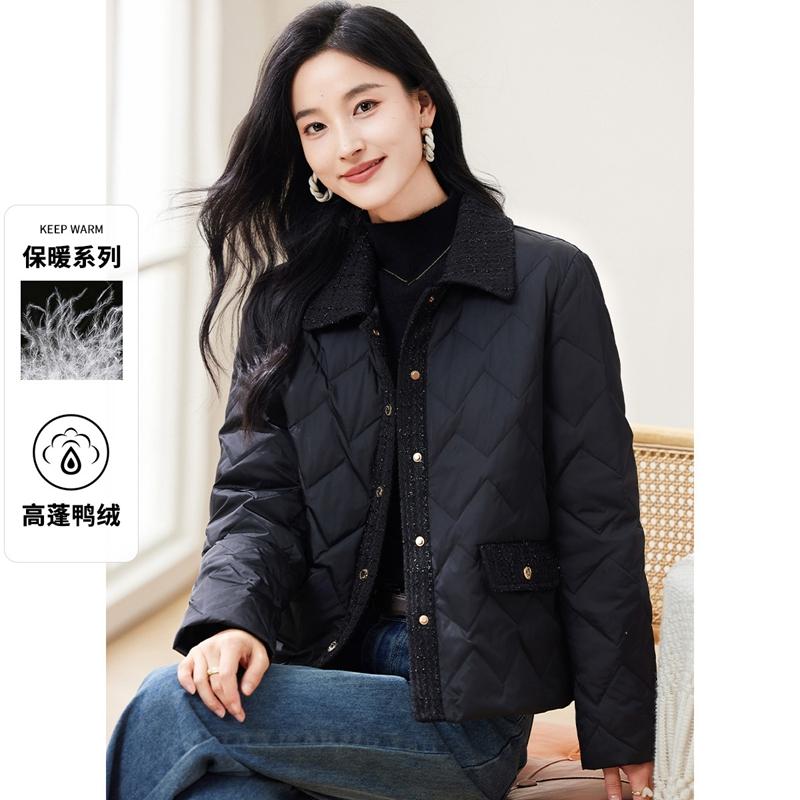 春季香风拼接羽绒服轻薄外套